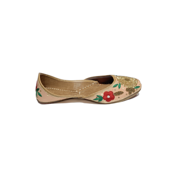Traditional Indian Women Ladies Embroidered Punjabi Juttis Mojari Ethnic Shoes Handmade Pink Jutti Comfort Flat Shoes