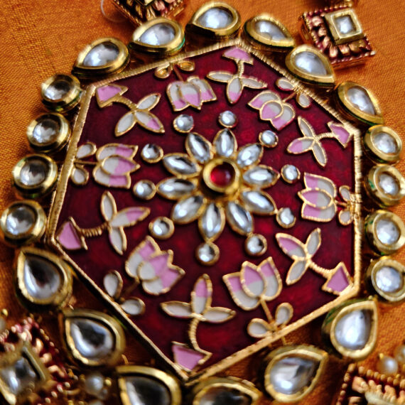 Indian Traditional Bollywood Fashion Kundan Bridal Jewelry Set with Earrings For Women