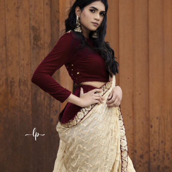 Designer Indo Western Partywear Sari Ladies Girls Ethnic Wear Indian Boutique