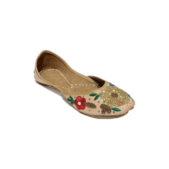 Traditional Indian Women Ladies Embroidered Punjabi Juttis Mojari Ethnic Shoes Handmade Pink Jutti Comfort Flat Shoes