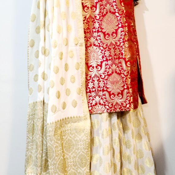 Red & White Designer Palazzo Suit with Dupatta Punjabi Party Wear Dresses Ladies Girls Ethnic Wear Indian Handmade Boutique