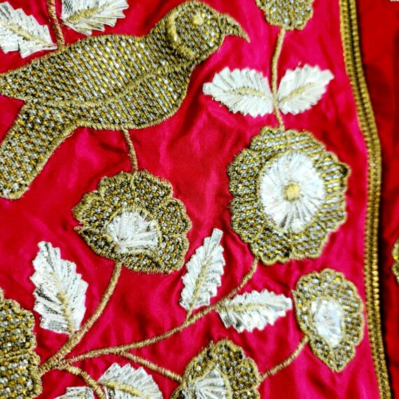 Kids Size Designer Red & Green Punjabi Partywear Dress-Girls Ethnic Wear
