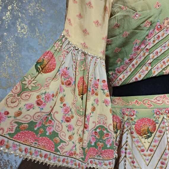 Designer Yellow Green Party wear Stylish Digital Floral Printed Lehenga Choli Ladies Ethnic Wear Dress Indian Boutique