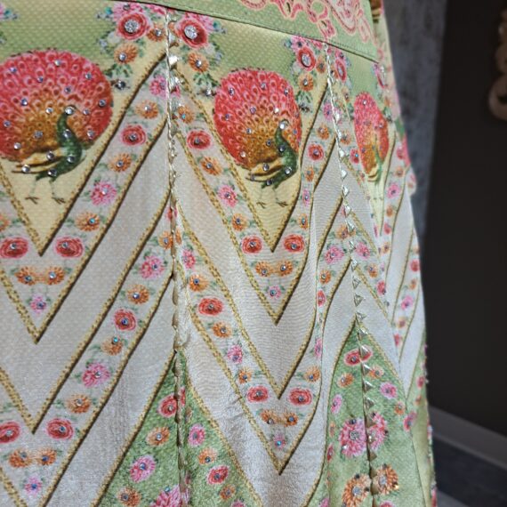 Designer Yellow Green Party wear Stylish Digital Floral Printed Lehenga Choli Ladies Ethnic Wear Dress Indian Boutique