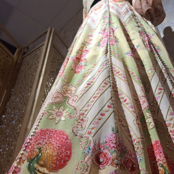 Designer Yellow Green Party wear Stylish Digital Floral Printed Lehenga Choli Ladies Ethnic Wear Dress Indian Boutique