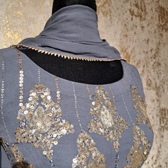 Gray Georgette Designer Lehenga Punjabi Party Weeding Dress Ladies Girls Ethnic Wear Indian Boutique