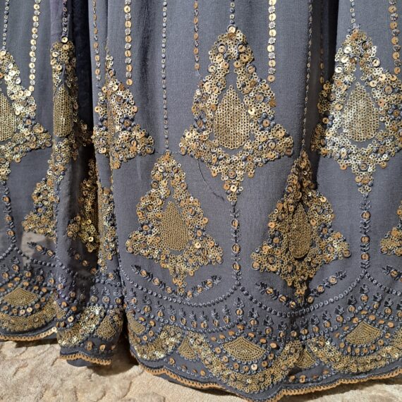 Gray Georgette Designer Lehenga Punjabi Party Weeding Dress Ladies Girls Ethnic Wear Indian Boutique