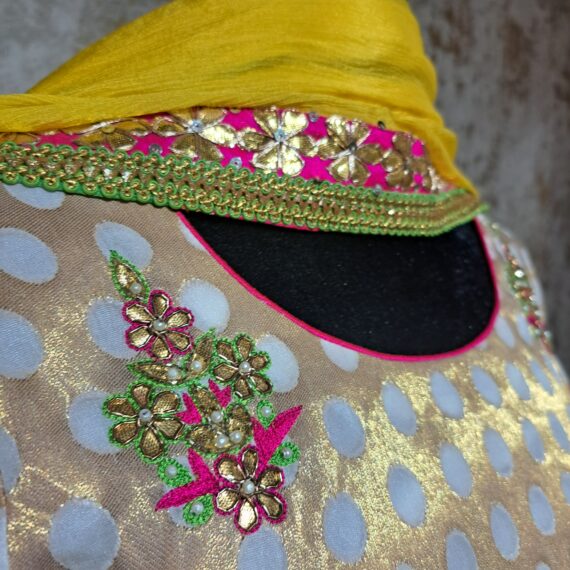 Designer Off White & Pink Green Lehenga With Long Shirt Party wear Dresses Ladies Girls Ethnic Wear Handmade Indian Boutique