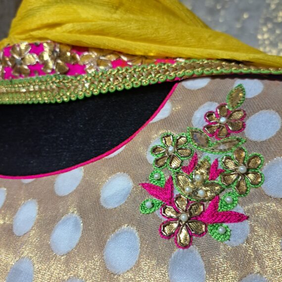 Designer Off White & Pink Green Lehenga With Long Shirt Party wear Dresses Ladies Girls Ethnic Wear Handmade Indian Boutique