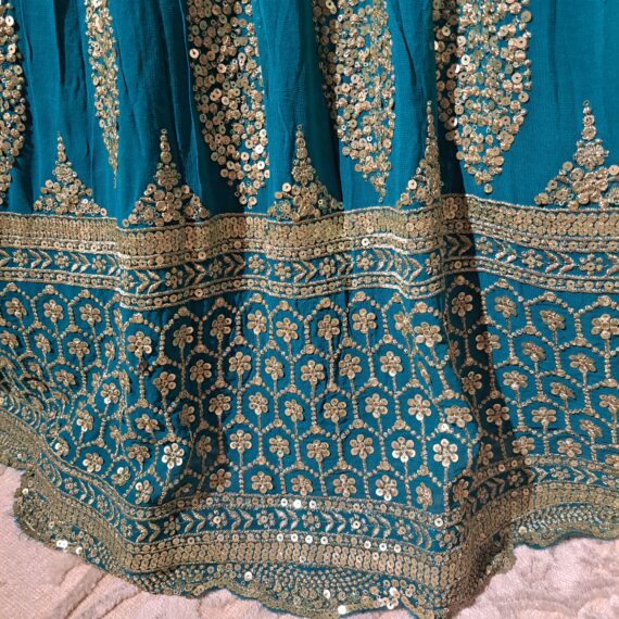 Designer Teal Green & Yellow Embroidered Lehenga Choli Party wear Dresses Ladies Girls Ethnic Wear Handmade Indian Boutique