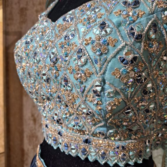 Designer Partywear Heavy Sequence Embroidered Sky Blue Lehenga Choli Ladies Ethnic Wear Dress Indian Boutique
