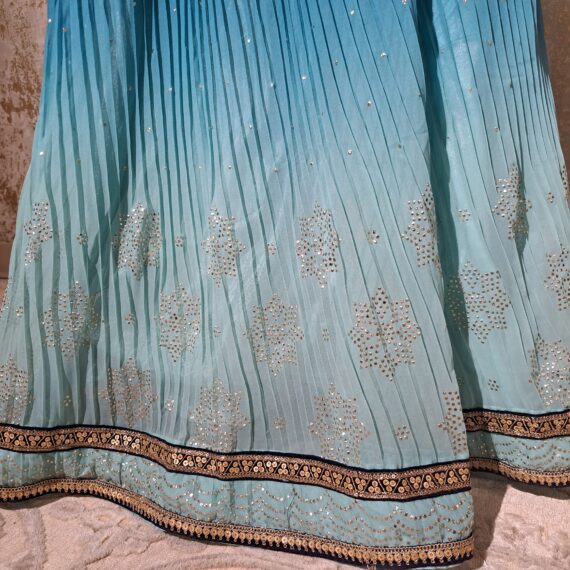 Designer Partywear Heavy Sequence Embroidered Sky Blue Lehenga Choli Ladies Ethnic Wear Dress Indian Boutique