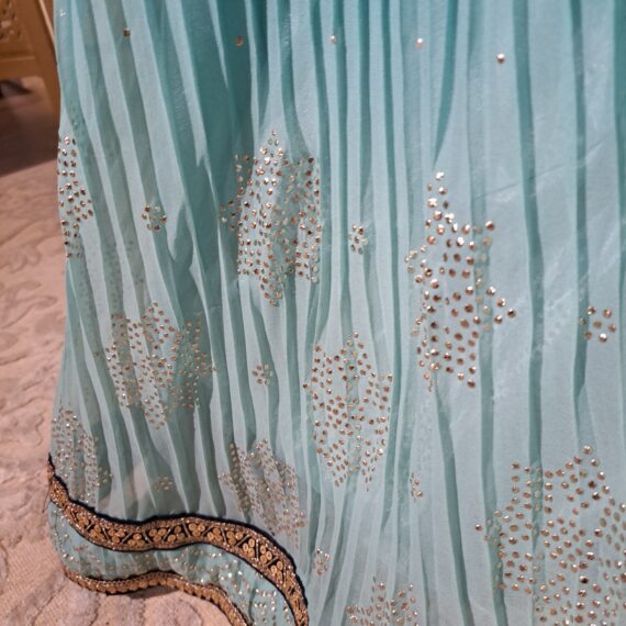 Designer Partywear Heavy Sequence Embroidered Sky Blue Lehenga Choli Ladies Ethnic Wear Dress Indian Boutique