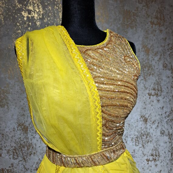 Designer Party wear Heavy Sequence Yellow Embroidered Lehenga Choli Ladies Ethnic Wear Dress Indian Boutique