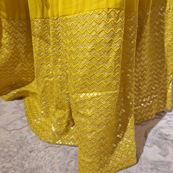 Designer Party wear Heavy Sequence Yellow Embroidered Lehenga Choli Ladies Ethnic Wear Dress Indian Boutique