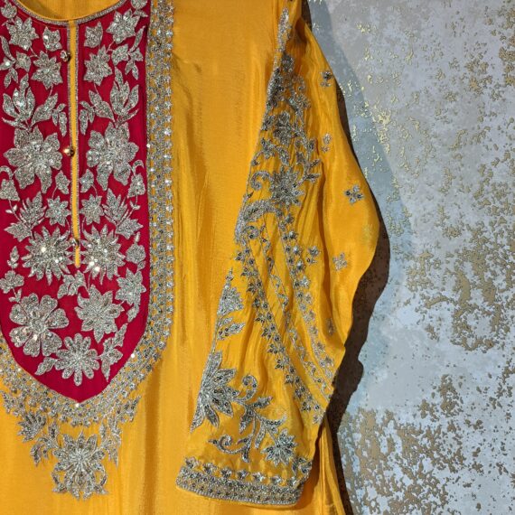 Designer Red Yellow Salwar Suit with Dupatta Punjabi Party Wear Dresses Ladies Girls Ethnic Wear Indian Handmade Boutique