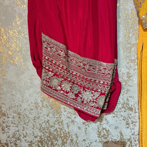Designer Red Yellow Salwar Suit with Dupatta Punjabi Party Wear Dresses Ladies Girls Ethnic Wear Indian Handmade Boutique
