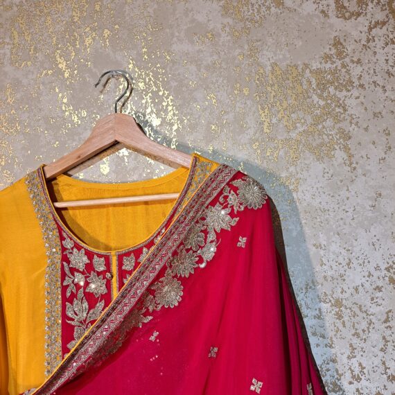 Designer Red Yellow Salwar Suit with Dupatta Punjabi Party Wear Dresses Ladies Girls Ethnic Wear Indian Handmade Boutique