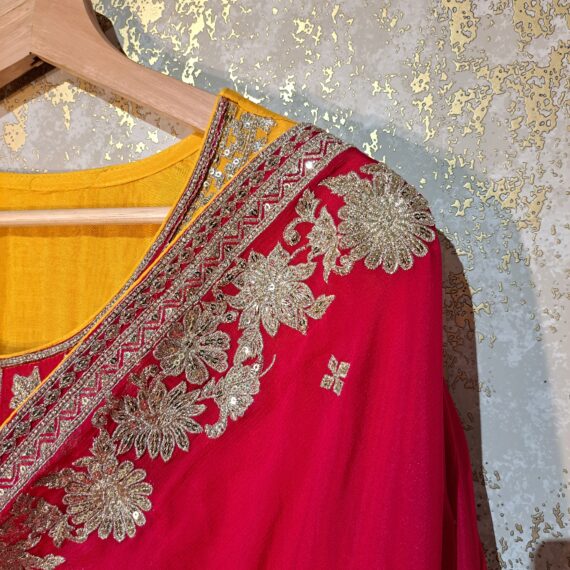 Designer Red Yellow Salwar Suit with Dupatta Punjabi Party Wear Dresses Ladies Girls Ethnic Wear Indian Handmade Boutique