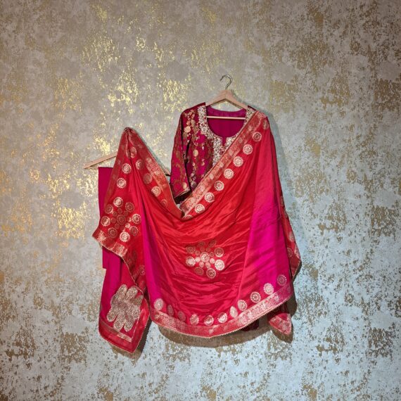 Designer Trouser Suit with Dupatta Punjabi Party-wear Dresses Ladies Girls Ethnic Wear Indian Handmade Boutique