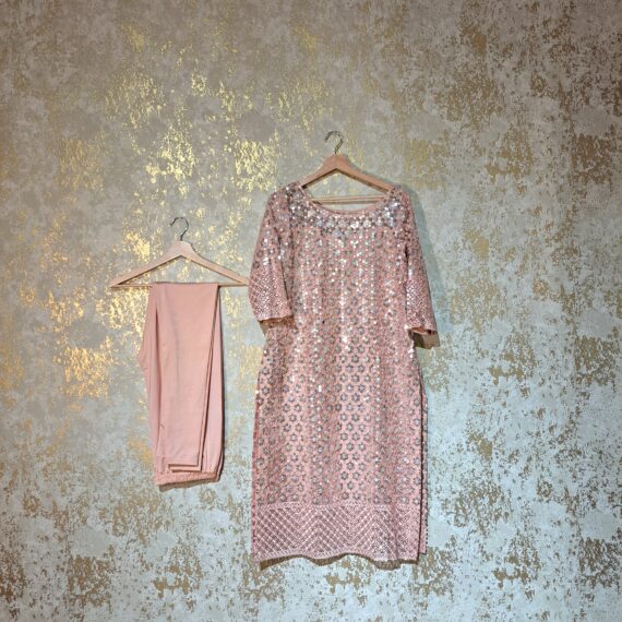 Peach Designer Pajami Suit with Dupatta Punjabi Party Wear Dresses Ladies Girls Ethnic Wear Indian Handmade Boutique, Peach