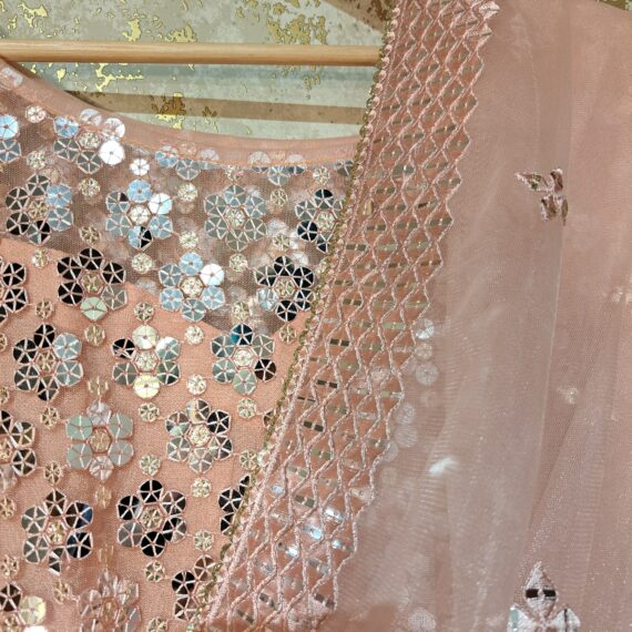 Peach Designer Pajami Suit with Dupatta Punjabi Party Wear Dresses Ladies Girls Ethnic Wear Indian Handmade Boutique, Peach