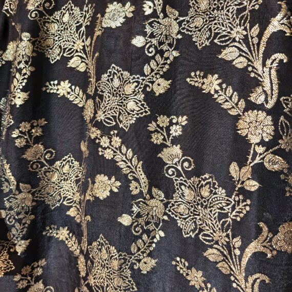 Designer Black Silk Trouser Suit with Dupatta Party-wear Dresses Ladies Girls Ethnic Wear Indian Handmade Boutique