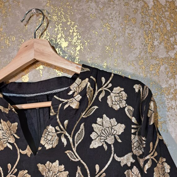 Designer Black Silk Party-wear Trouser Suit with Dupatta Dresses Ladies Girls Ethnic Wear Indian Handmade Boutique