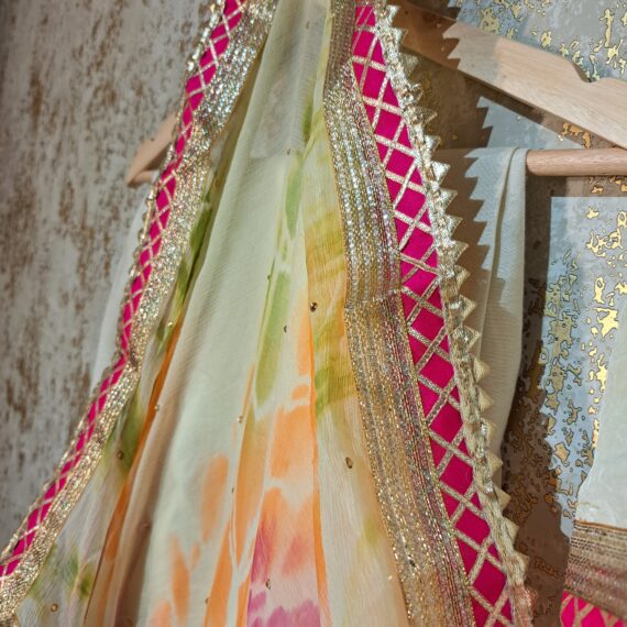 Designer Silk Party-wear Trouser Suit with Dupatta Dresses Ladies Girls Ethnic Wear Indian Handmade Boutique