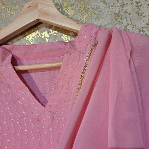 Pink Designer Palazzo Suit with Dupatta Punjabi Party Wear Dresses Ladies Girls Ethnic Wear Indian Handmade Boutique