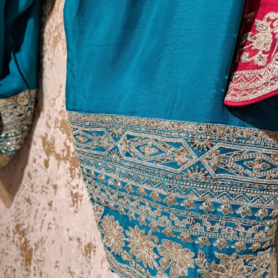 Designer Pink Firozi Salwar Suit With Dupatta Punjabi Party Wear Dresses Ladies Girls Ethnic Wear Indian Handmade Boutique