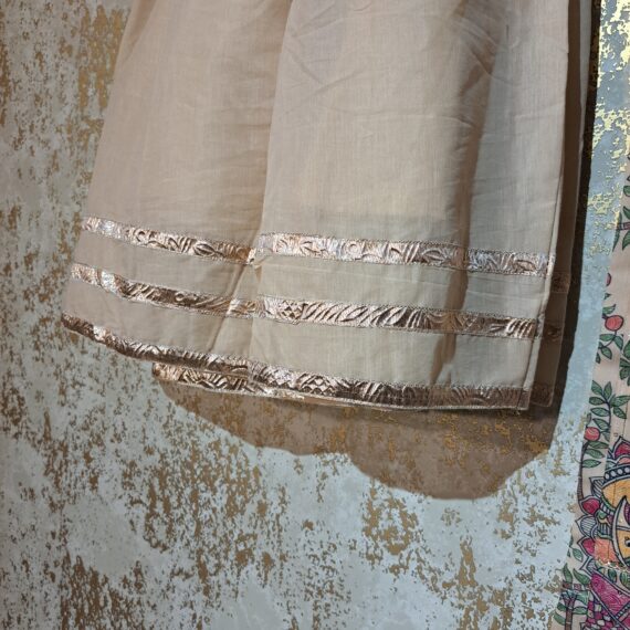 Beige Printed Silk Casual Sharara Suit with Dupatta Dresses