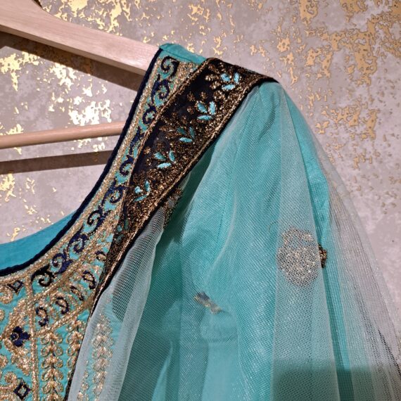 Designer Firozi & Navy Blue Party Wear Palazzo Suit With Dupatta Dresses Ladies Girls Ethnic Wear Indian Handmade Boutique