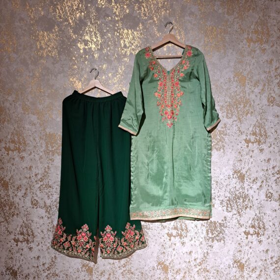 Designer Green Party Wear Palazzo Suit With Dupatta Dresses Ladies Girls Ethnic Wear Indian Handmade Boutique