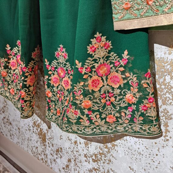 Designer Green Party Wear Palazzo Suit With Dupatta Dresses Ladies Girls Ethnic Wear Indian Handmade Boutique