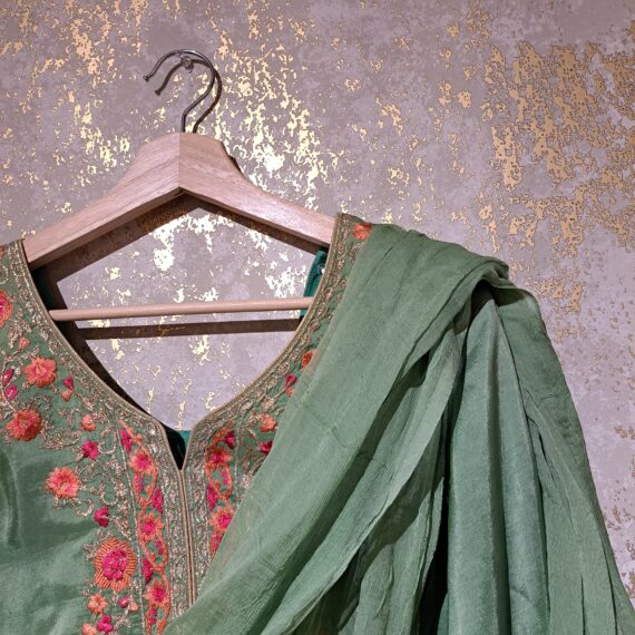 Designer Green Party Wear Palazzo Suit With Dupatta Dresses Ladies Girls Ethnic Wear Indian Handmade Boutique