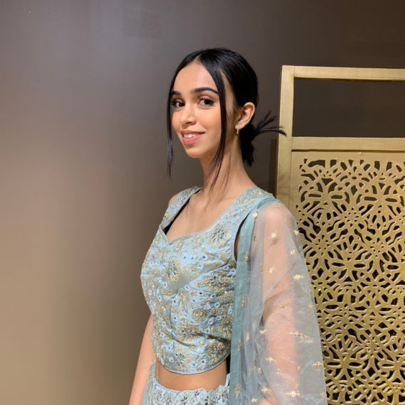 Dusty Mint Lehenga Set with Sequin Work and Mirror Handwork Blouse
