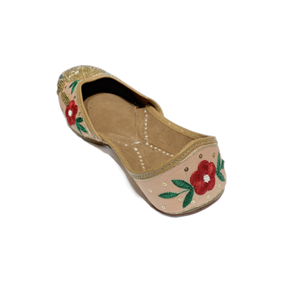 Traditional Indian Women Ladies Embroidered Punjabi Juttis Mojari Ethnic Shoes Handmade Pink Jutti Comfort Flat Shoes