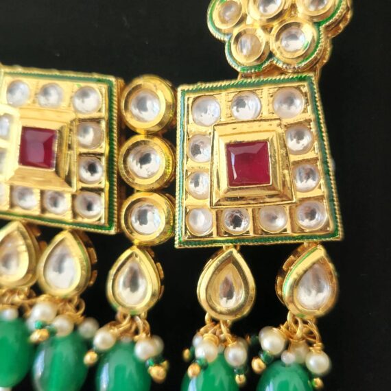 Indian Traditional Bollywood Fashion Bridal Wedding Antique Jewelry Set With Earrings For Women