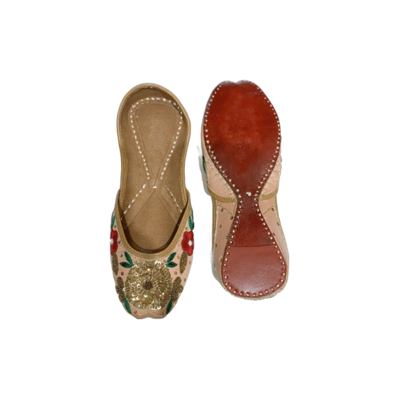 Traditional Indian Women Ladies Embroidered Punjabi Juttis Mojari Ethnic Shoes Handmade Pink Jutti Comfort Flat Shoes