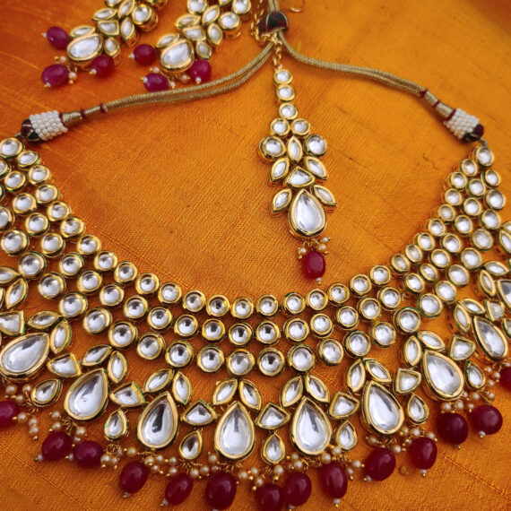 Indian Traditional Bollywood Fashion Kundan Bridal Jewelry Set with Earrings for Women95