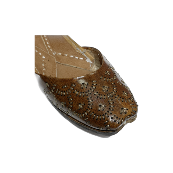 Traditional Indian Punjabi Juttis Women Ladies Mojari Ethnic Shoes Handmade Brown Jutti Comfort Flat