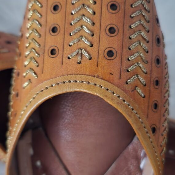 Traditional Indian Punjabi Juttis Women Ladies Mojari Ethnic Shoes Handmade Jutti Comfort Flat Brown