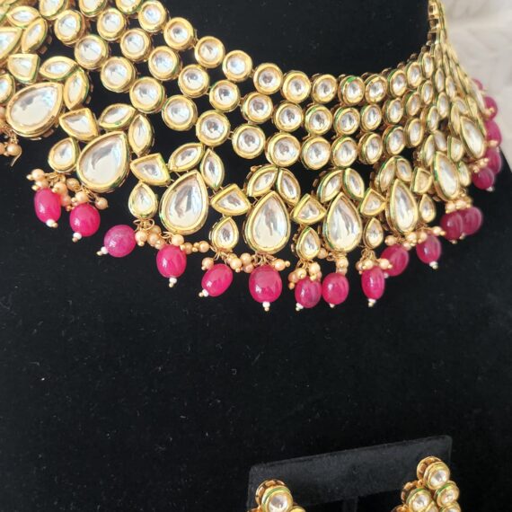 Indian Traditional Bollywood Fashion Kundan Bridal Jewelry Set with Earrings for Women95