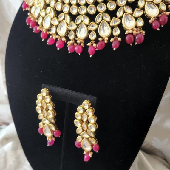 Indian Traditional Bollywood Fashion Kundan Bridal Jewelry Set with Earrings for Women95
