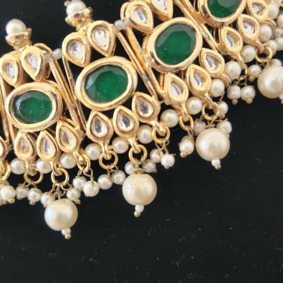 Indian Traditional Bollywood Fashion Kundan Bridal Jewelry Set with Choker Earrings For Women