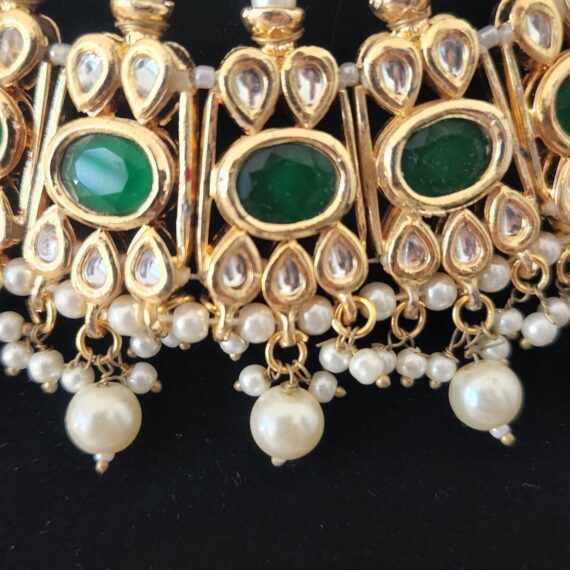 Indian Traditional Bollywood Fashion Kundan Bridal Jewelry Set with Choker Earrings For Women