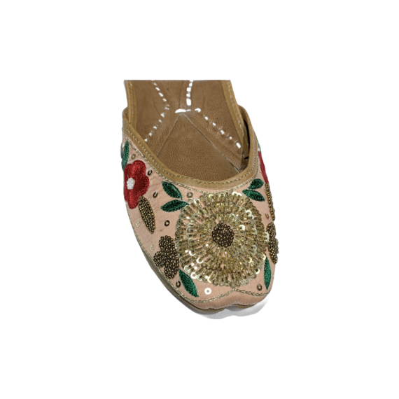 Traditional Indian Women Ladies Embroidered Punjabi Juttis Mojari Ethnic Shoes Handmade Pink Jutti Comfort Flat Shoes