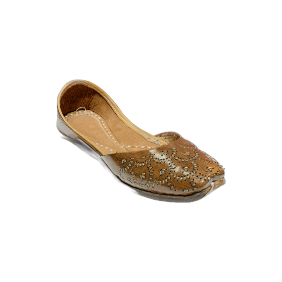 Traditional Indian Punjabi Juttis Women Ladies Mojari Ethnic Shoes Handmade Brown Jutti Comfort Flat