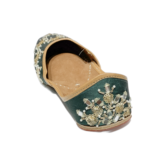 Traditional Indian Women Ladies Embroidered Punjabi Juttis Mojari Ethnic Shoes Handmade Turquoise Jutti Comfort Flat Shoes